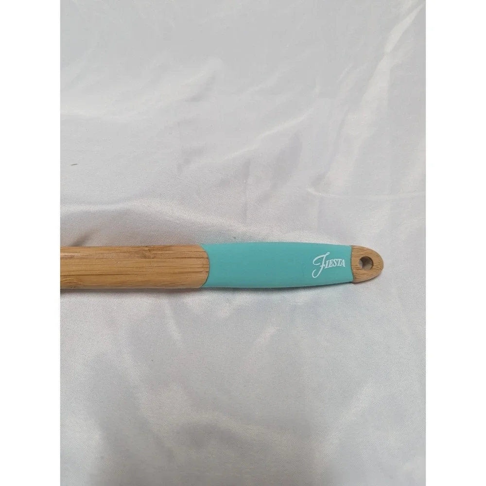 Fiesta Bamboo Silicone Spatula Set Of 2 Rubber Grip 14